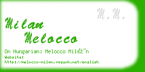 milan melocco business card